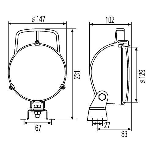 HELLA Arbeitsscheinwerfer 1G3 996 001-131 für LIEBHERR FENDT LINDE JUNGHEINRICH
