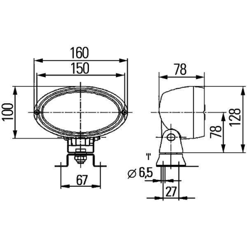 HELLA Arbeitsscheinwerfer 1GA 996 161-581 f&uuml;r AEBI DAF LIEBHERR ZIEGLER V&Ouml;GELE