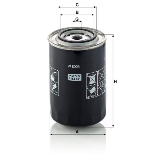 Hydraulikfilter, Automatikgetriebe MANN-FILTER W 8005 f&uuml;r FIAT FORD IVECO SAURER