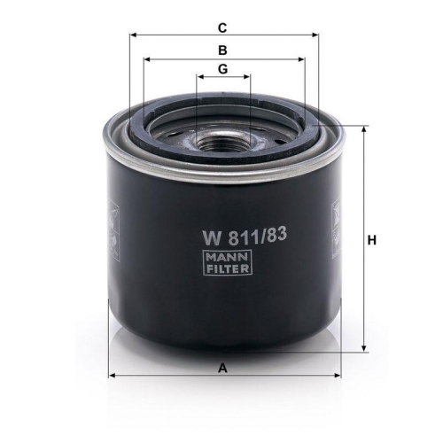 &Ouml;lfilter MANN-FILTER W 811/83 f&uuml;r FORD NISSAN GENERAL MOTORS KOMATSU MANITOU