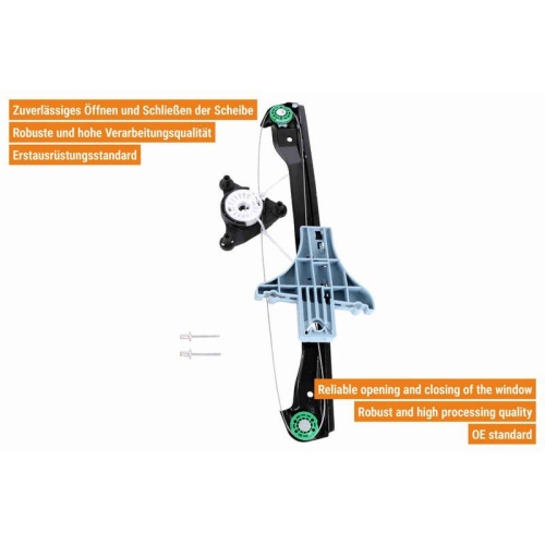VAICO Fensterheber links und rechts elektrisch hinten V10-9852 + V10-9851 f&uuml;r VW
