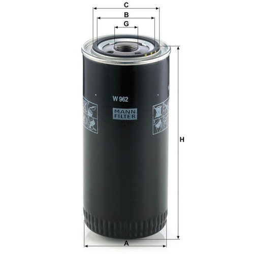 Filter, Arbeitshydraulik MANN-FILTER W 962 f&uuml;r AUW&Auml;RTER FIAT FORD IVECO SAURER