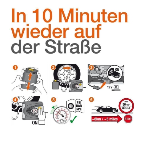 Dichtmittel-Set, Reifen-Dichtungs-Set ams-OSRAM OTSK6ESN TYREseal KIT für