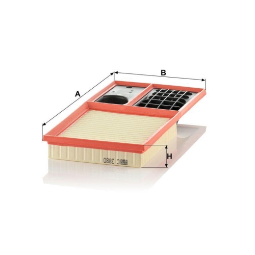 Luftfilter MANN-FILTER C 3880 f&uuml;r VAG
