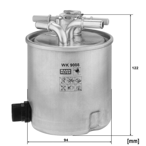 Kraftstofffilter MANN-FILTER WK 9008 f&uuml;r RENAULT SUZUKI