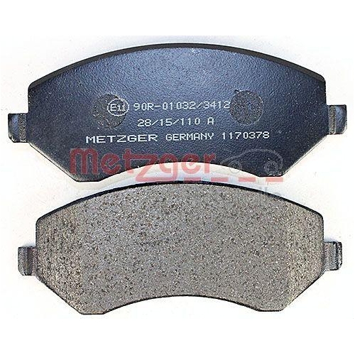 Bremsbelagsatz, Scheibenbremse METZGER 1170378 f&uuml;r CHRYSLER, Vorderachse