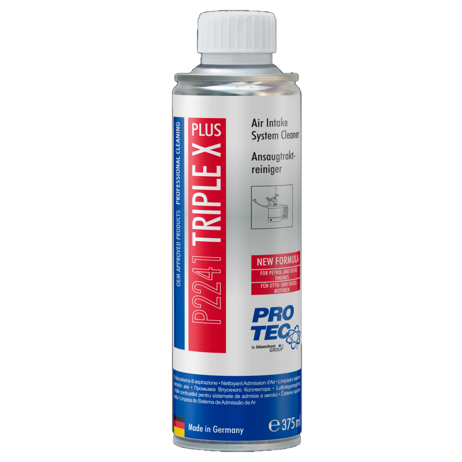 PROTEC 8x 375 ml Triple X Plus Ansaugtraktreiniger P2241 - für Benzin & Diesel