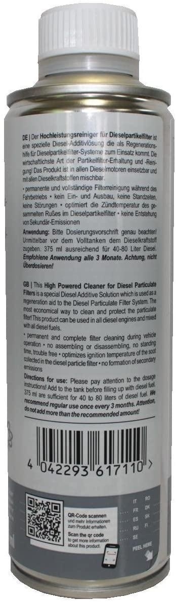 PROTEC 375 ml Hochleistungs-DPF-Reiniger P6171 Dieselpartikelfilter Additiv