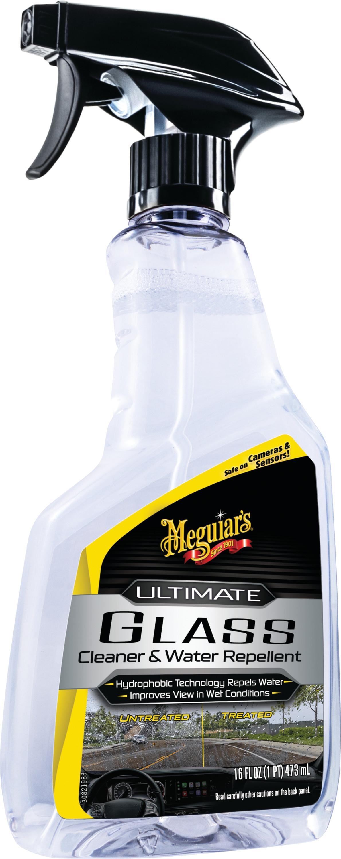 Meguiars G240416EUMEG Ultimate Glass Cleaner 473ml & X190301EUMEG Tuch Blau