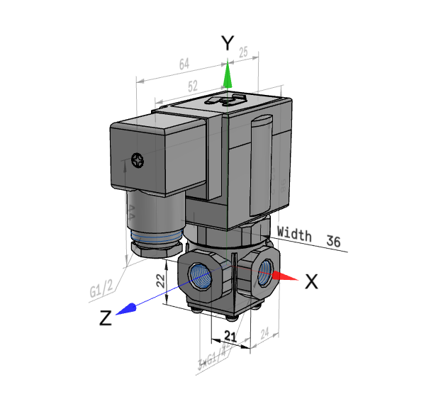 SMC VX3344-02F-5DO1 Direktbetätigtes 3/2-Wege-Magnetventil für Wasser, Öl