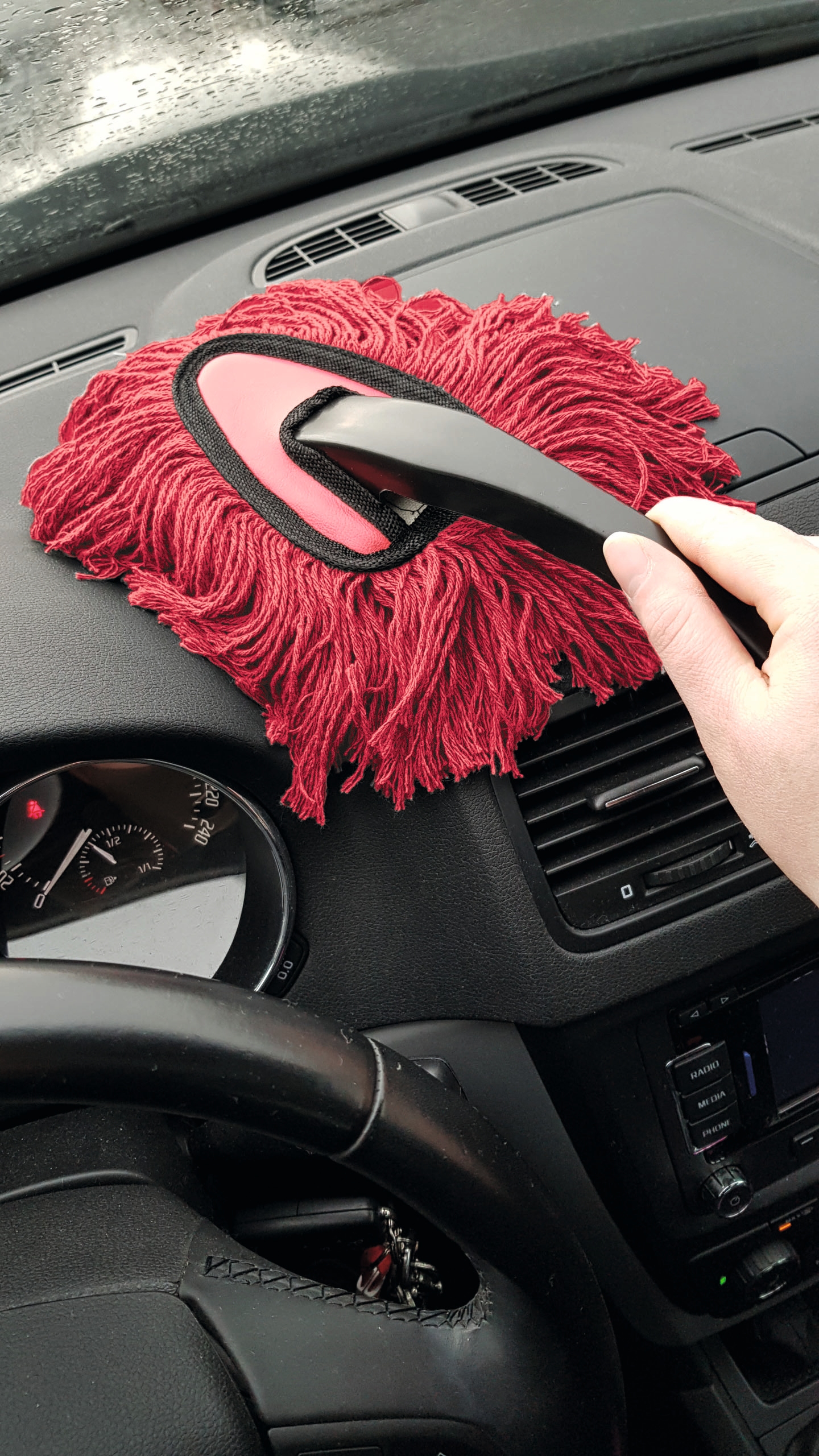 HP Autozubeh&ouml;r Staubmop Ideal f&uuml;r Auto, Zuhause, B&uuml;ro L33cm Rot 1x71022HP