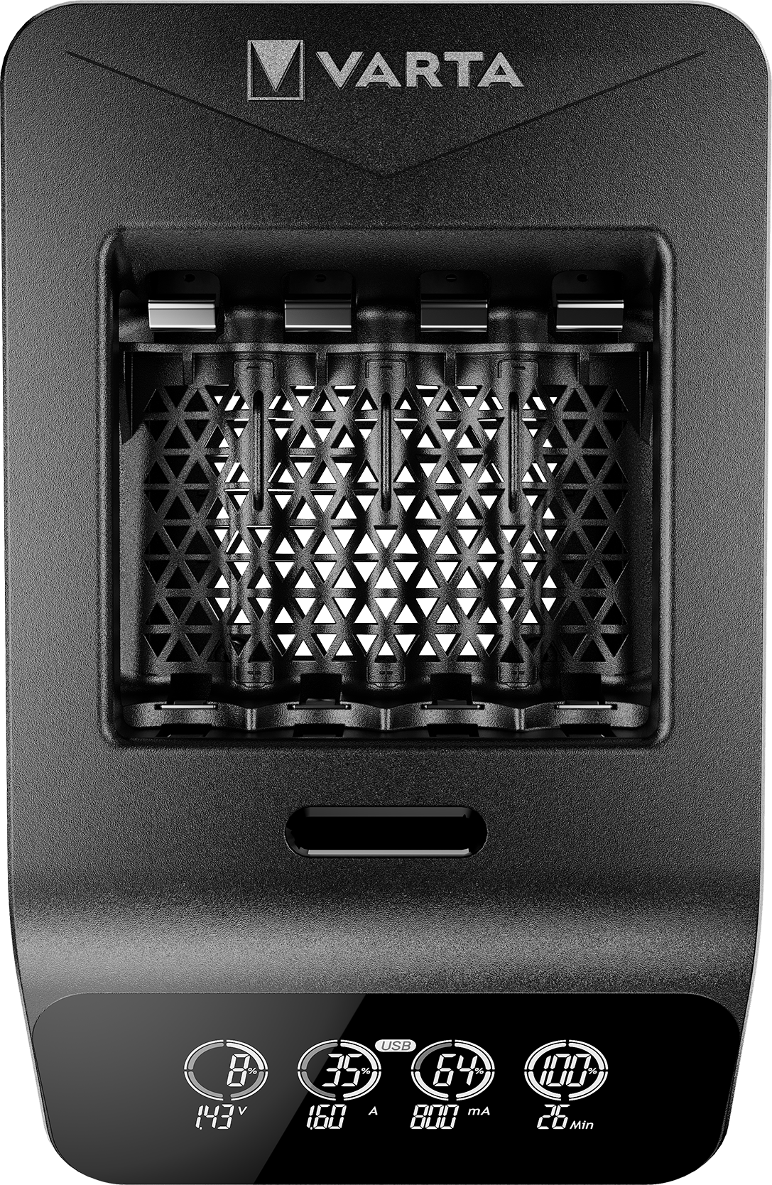 VARTA LCD Smart Charger+ Batterieladegerät & 4x AA 56706 2100mAh Batterien
