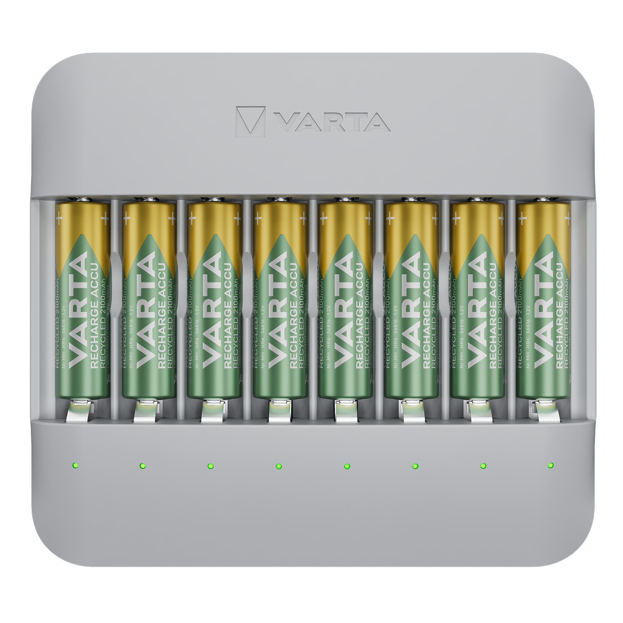 VARTA Eco Charger Multi Recycled Ladegerät & 8x AA Batterien 2100 mAh Box