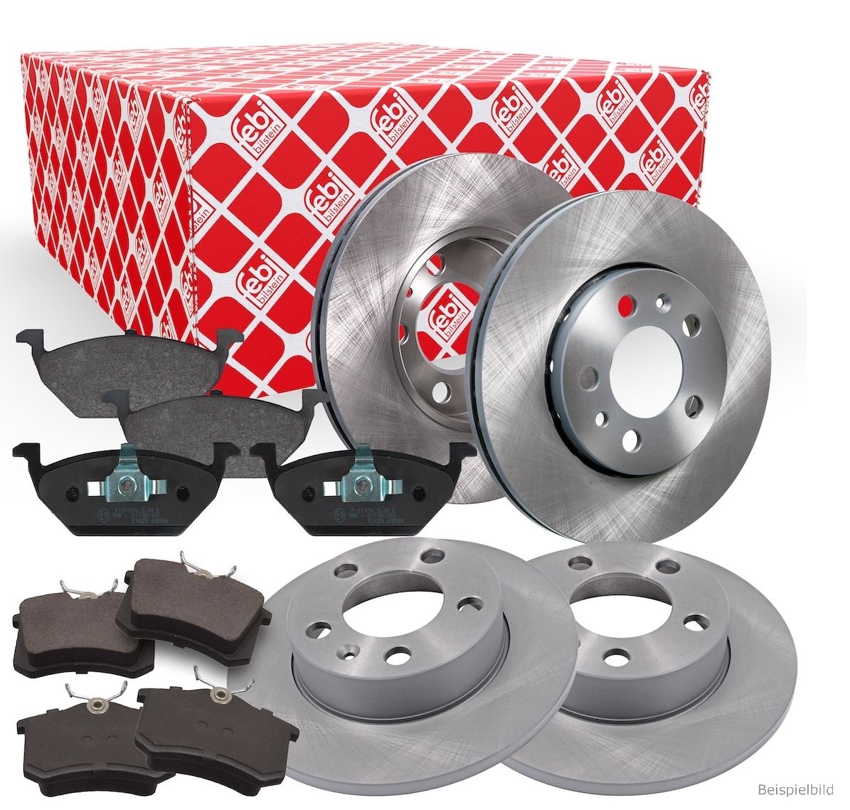Febi Bremsenset vorne und hinten Bremsscheiben + Bremsbel&auml;ge f&uuml;r BMW TOYOTA