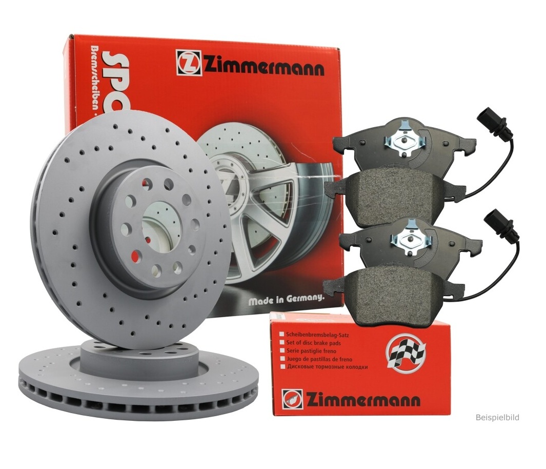 Zimmermann Bremsenset vorne Bremsscheiben + Bremsbel&auml;ge f&uuml;r AUDI SQ5