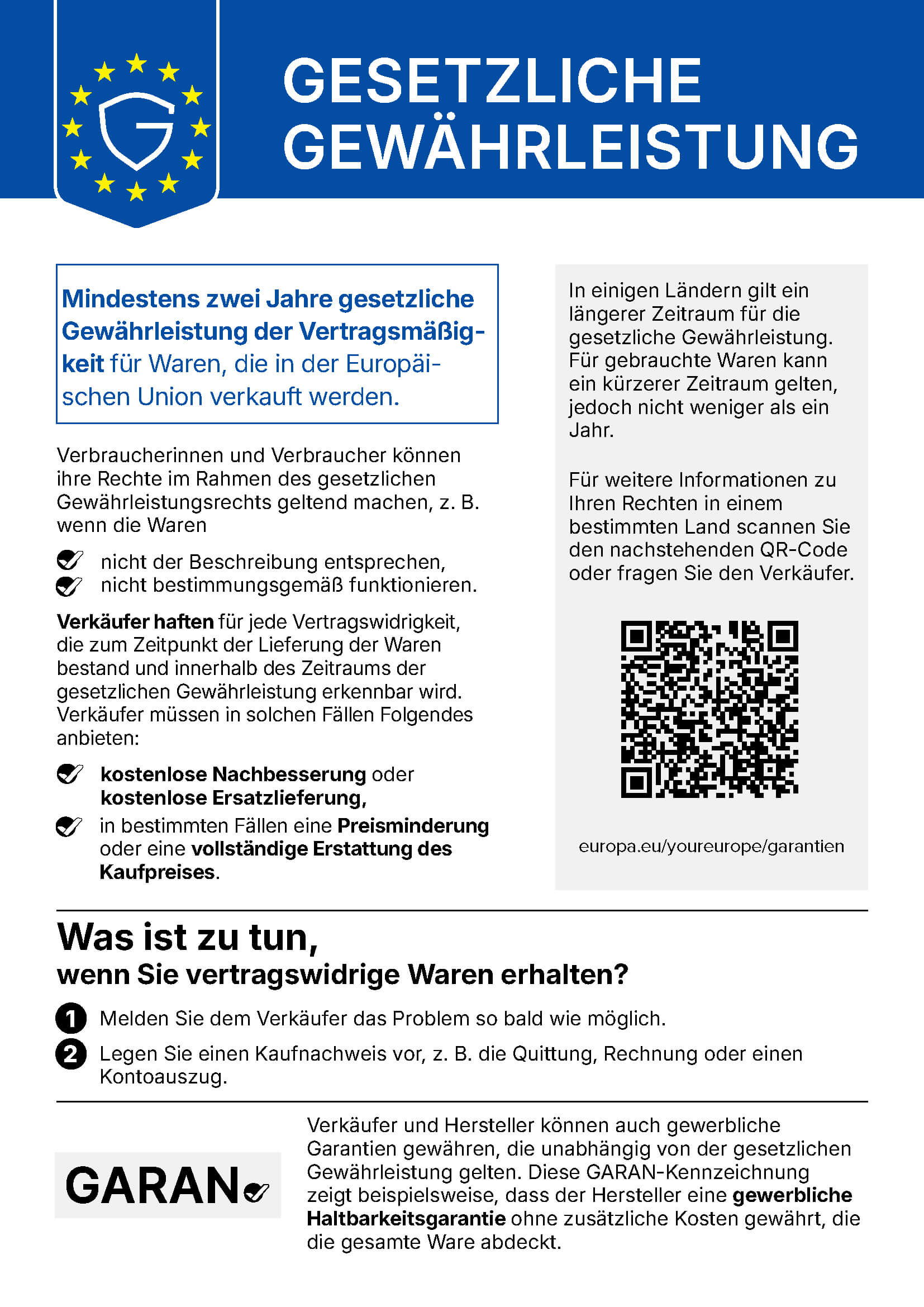 Gewährleistungslabel
